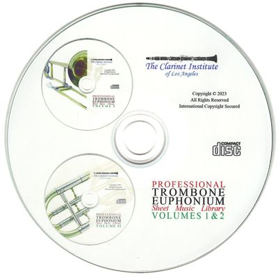 Trombone/Euphonium Sheet Music - Vols. 1 - 2 Disk or Flash Drive