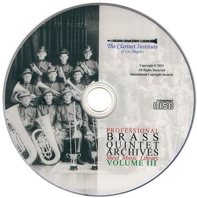 Brass Quintet Sheet Music, Vol. 3 Disk or Flash Drive