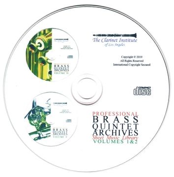 Brass Quintet Sheet Music - Volumes 1 &amp; 2 Disk or Flash Drive