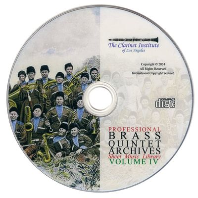 Brass Quintet Sheet Music, Vol. 4 Disk or Flash Drive