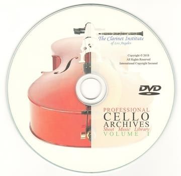 Cello Sheet Music Archive, Volume 1 Disk or Flash Drive