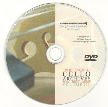 Cello Sheet Music Archive, Volume 3 Disk or Flash Drive