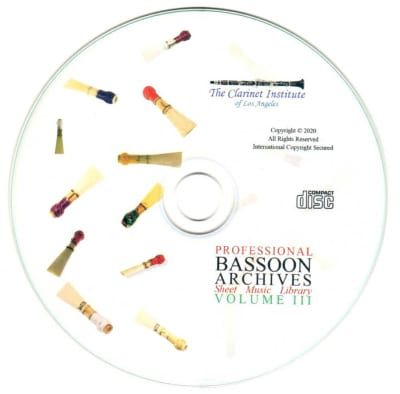 Bassoon Sheet Music Archive, Vol. 3 Disk or Flash Drive