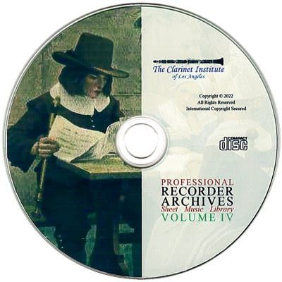 Recorder Sheet Music Archive, Volume 4 Disk or Flash Drive