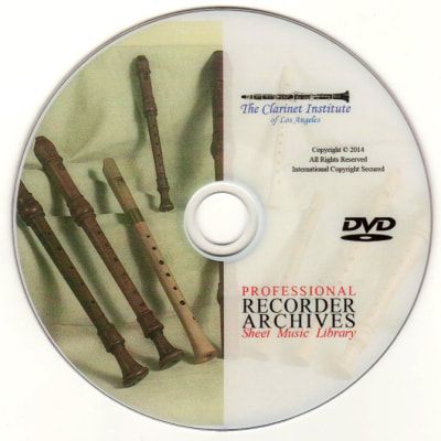 Recorder Sheet Music Archive, Volume 1 Disk or Flash Drive