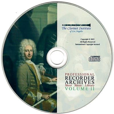 Recorder Sheet Music Archive, Volume 2 Disk or Flash Drive