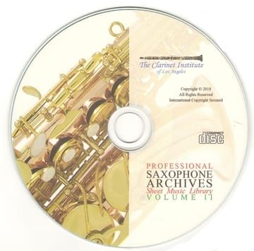 Saxophone Sheet Music Archive - Vol. 2 Disk or Flash Drive