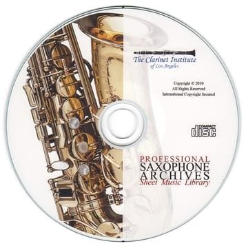 Saxophone Sheet Music Archive - Volume 1 Disk or Flash Drive