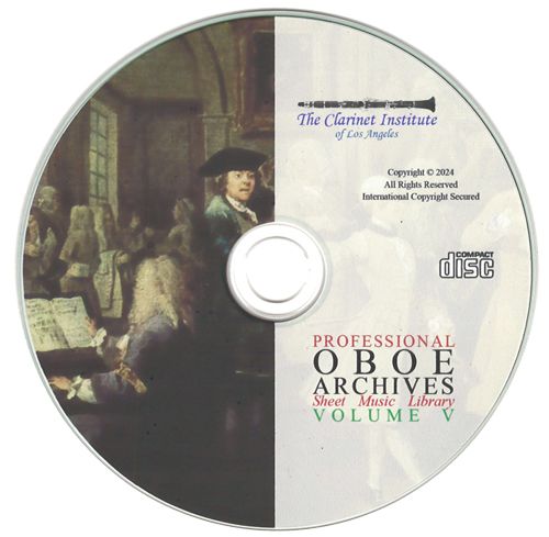 Oboe Sheet Music Archive  -  ​Volume 5 Disk or Flash Drive