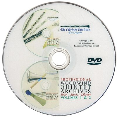 Woodwind Quintet Sheet Music - Vols. 1 and 2 Disk or Flash Drive