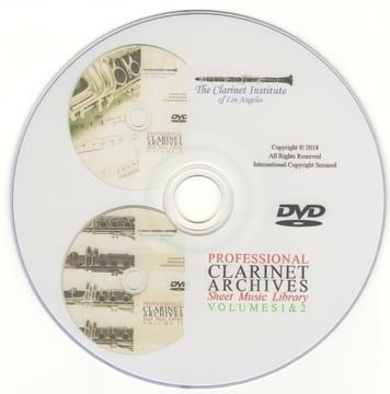 Clarinet Sheet Music - Volumes 1 &amp; 2 Disk or Flash Drive