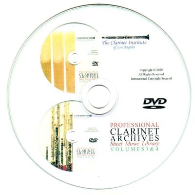 Clarinet Sheet Music - Volumes 3 &amp; 4 Disk or Flash Drive