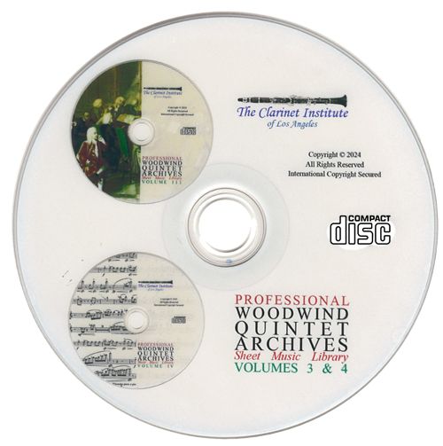 Woodwind Quintet Sheet Music - Vols. 3 and 4 Disk or Flash Drive