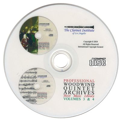 Woodwind Quintet Sheet Music - Vols. 3 and 4 Disk or Flash Drive