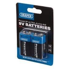 Draper PowerUP Ultra Alkaline 9V Batteries (2pk)