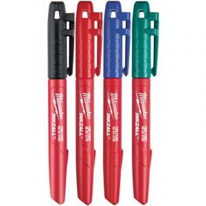 Milwaukee 4pc Fine Point Marker Pen Set