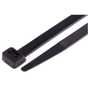 380 x 7.6mm Cable Ties Black (100pk)