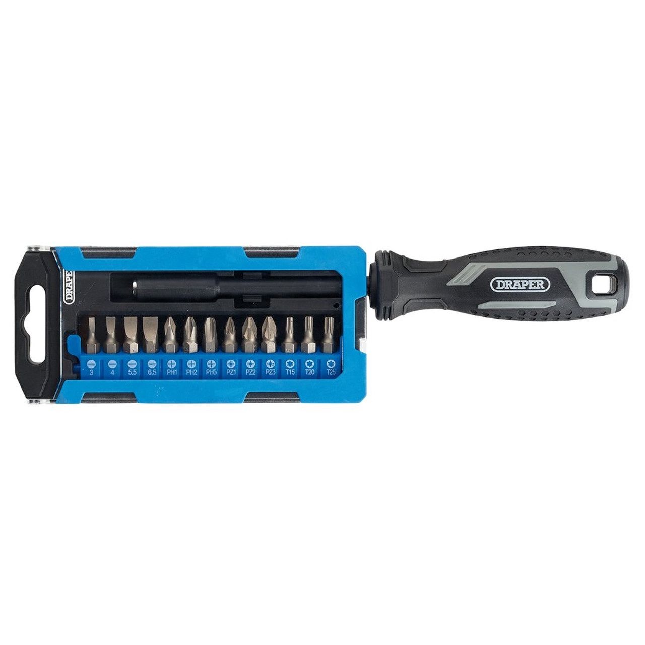 Soft Grip Magnetic Screwdriver and Bit Set, 1/4" x 100mm (14 Piece)