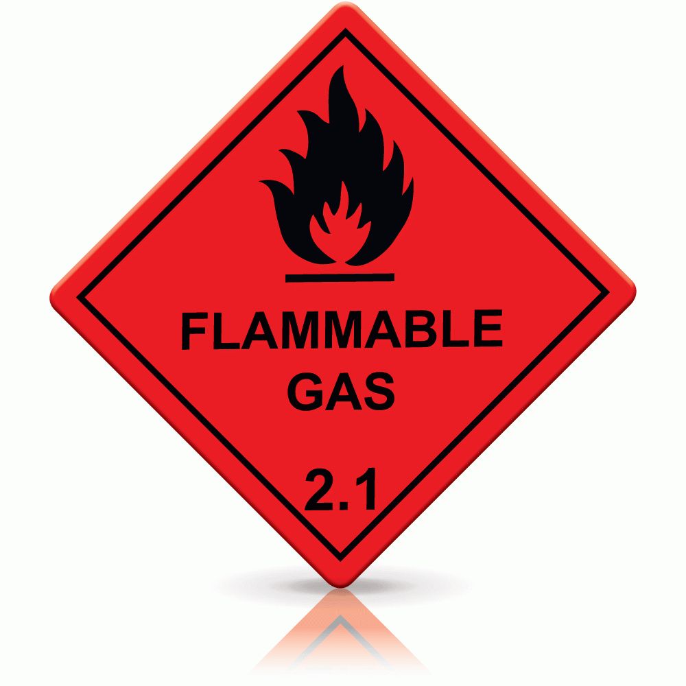 Flammable Gas Safety Sign 100 x 100mm