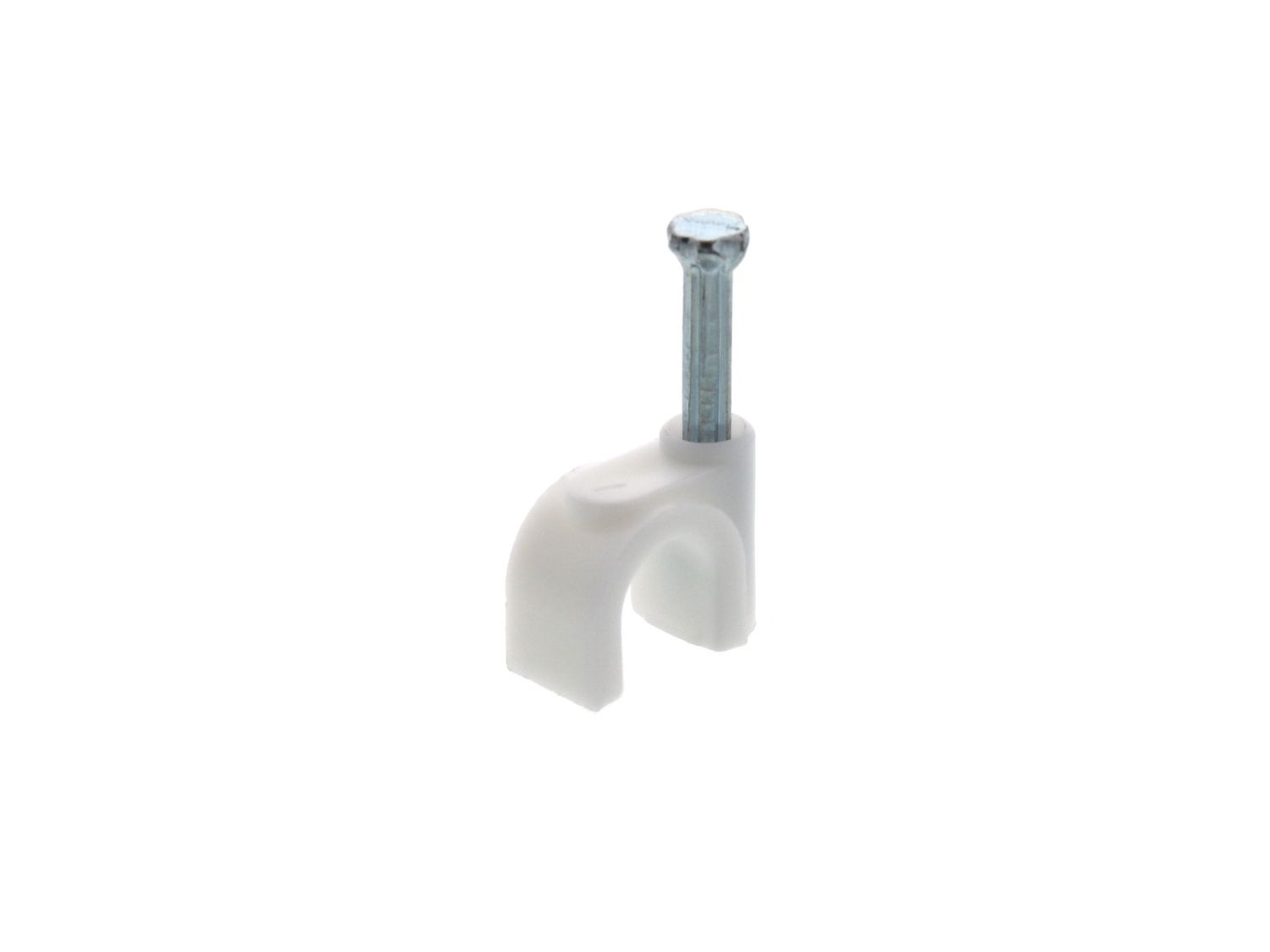 White Round Cable Clip 6.0mm Dia (100pk)