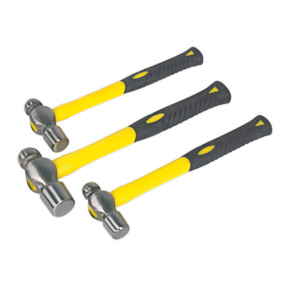 Sealey Ball Pein Hammer Set with Fibreglass Shafts (3pc)