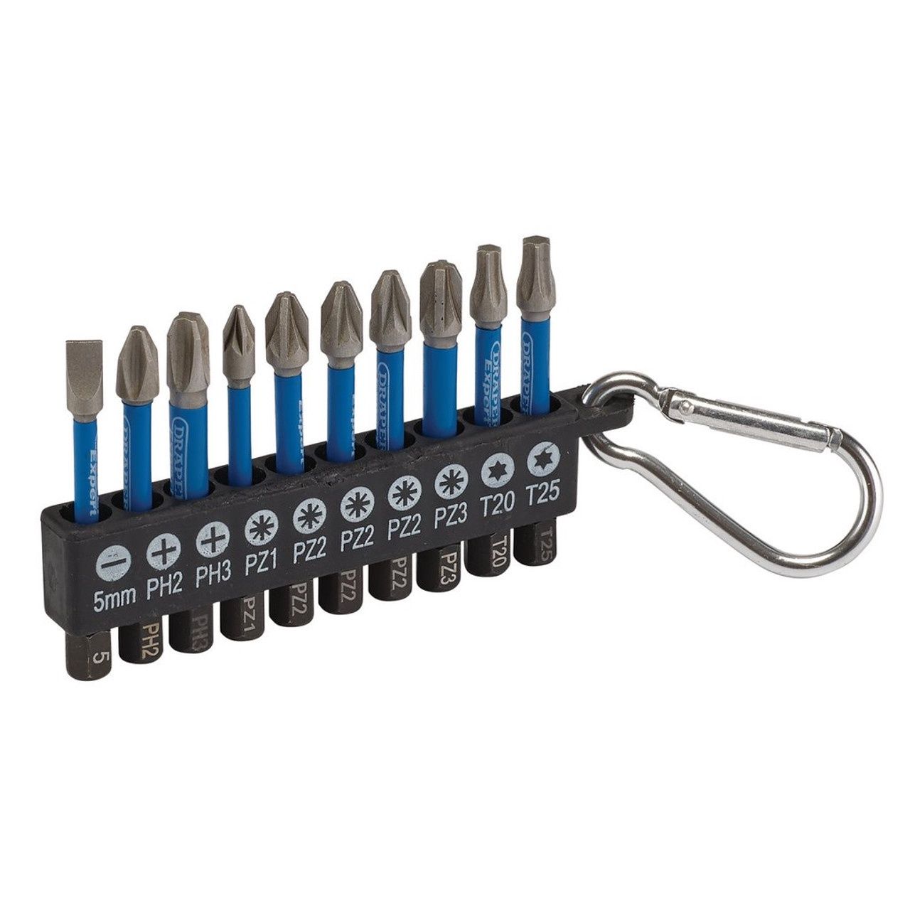 Draper Expert Impact Screwdriver Bit Set 50mm 1/4" Hex (10pc)