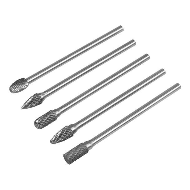 Sealey Tungsten Carbide Rotary Burr Set Extra-Long (5pc)