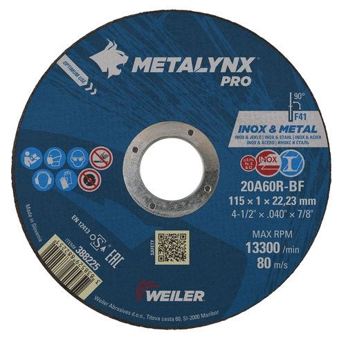 Metalynx Cutting Disc, Size: 100 x 1.0 x 16mm (4")