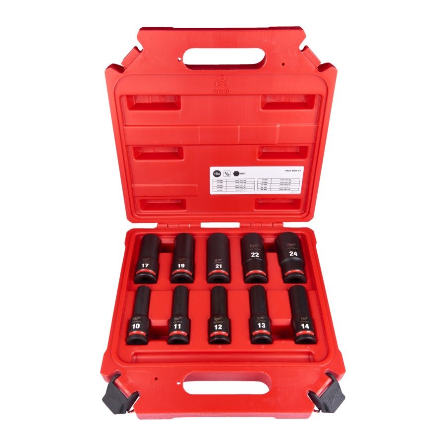 Milwaukee 10pc Shockwave Socket set (1/2" Deep)