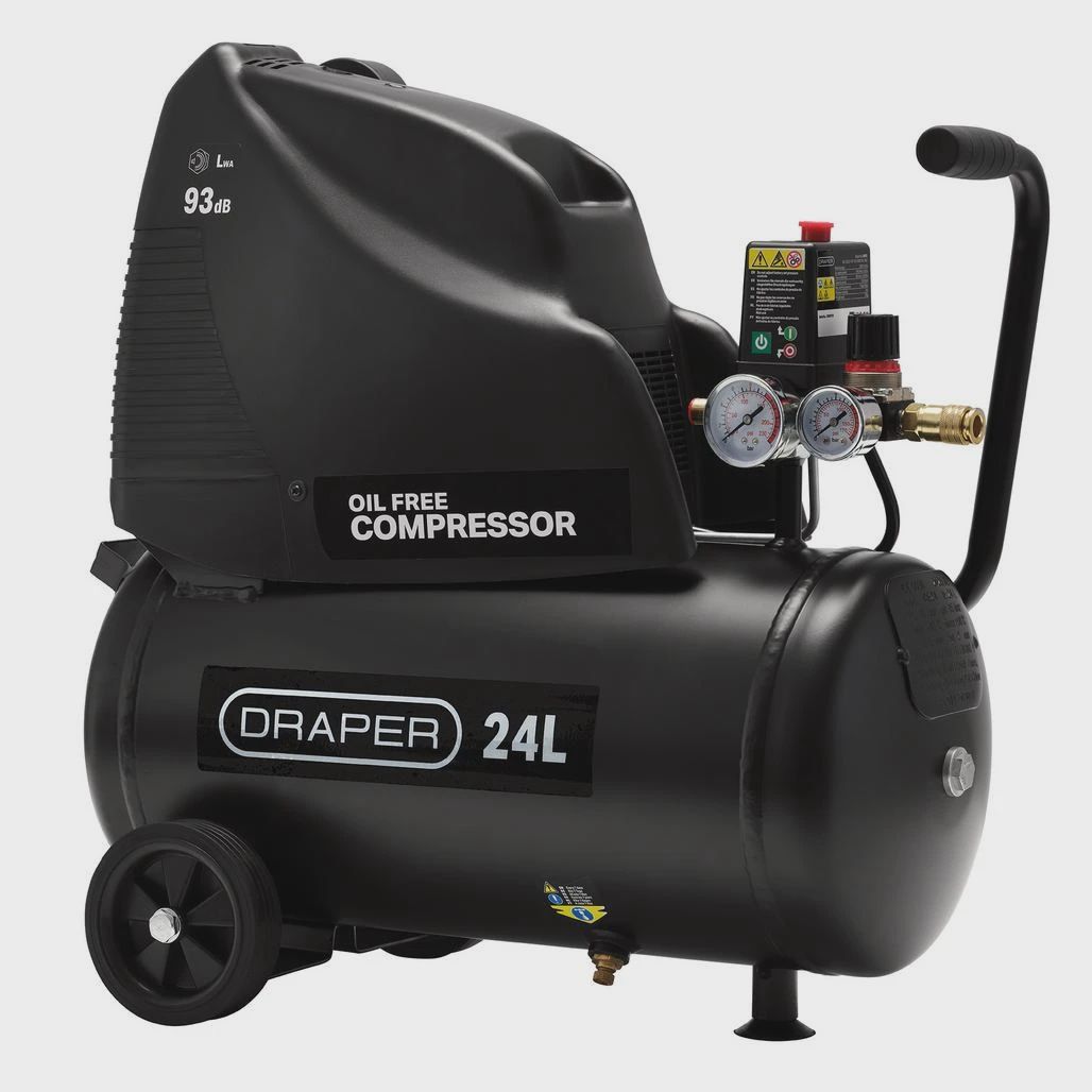 Draper 24L Direct Drive Oil-Free Air Compressor, 1.1kW/1.5hp