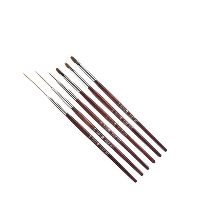 Set 6 Pinceles Decoración Uñas