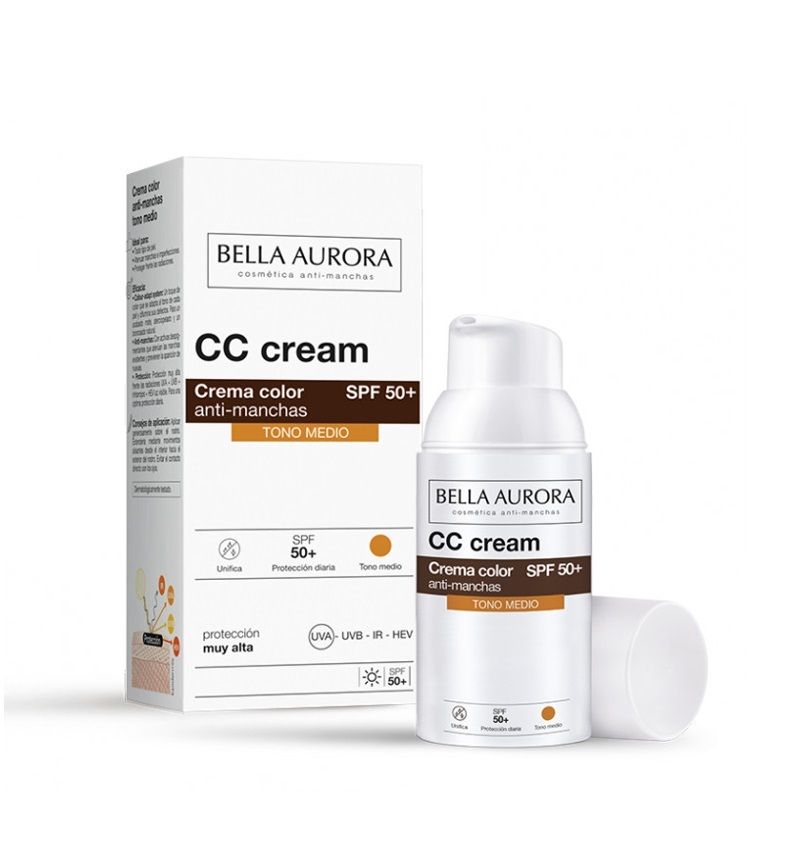 CC Cream anti-manchas SPF50 Tono medio 30ml.