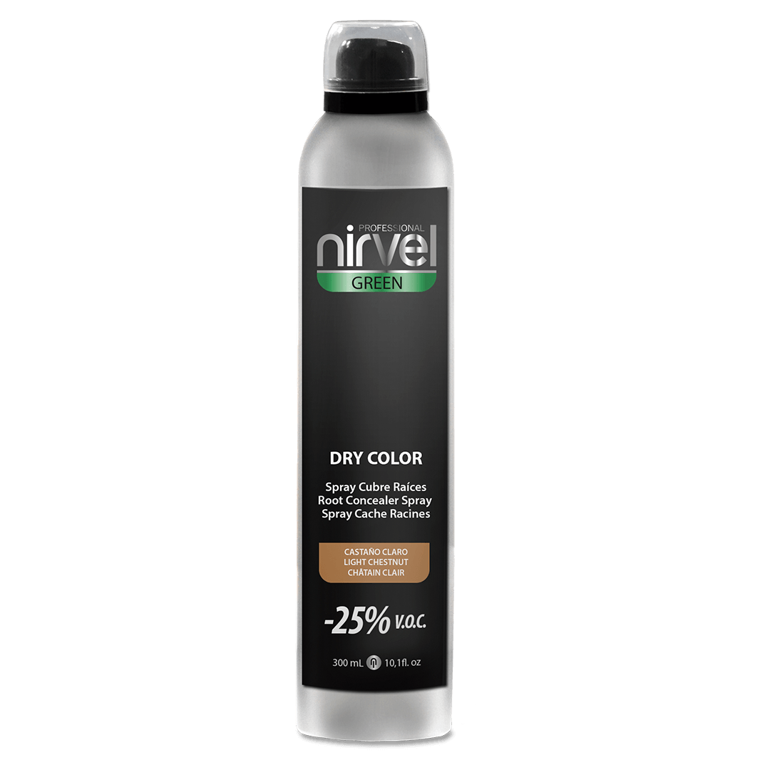 Green Dry Color Spray Cubre Raices Castaño Claro.