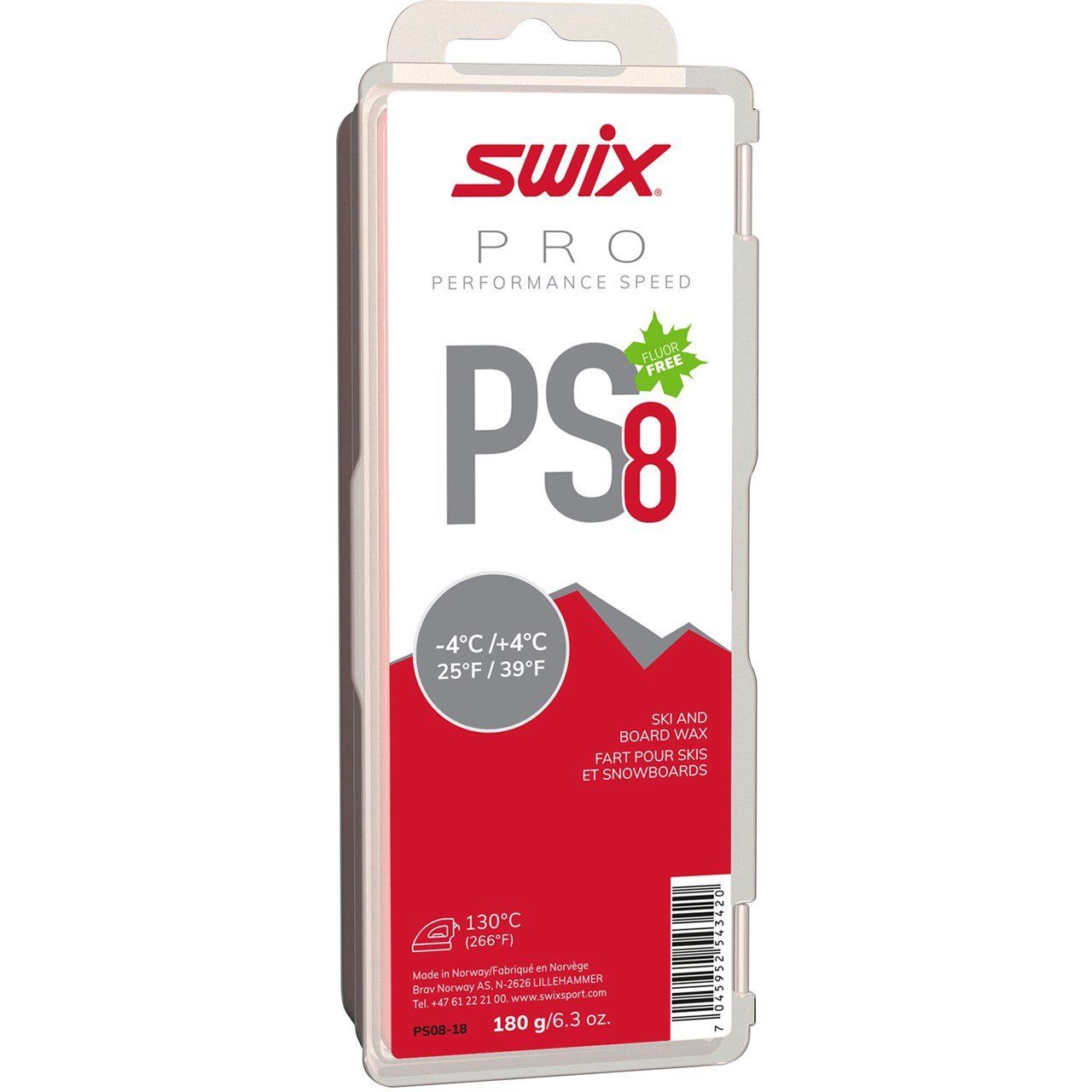 Swix PS8 Red Wax -4°C/+4°C 180g