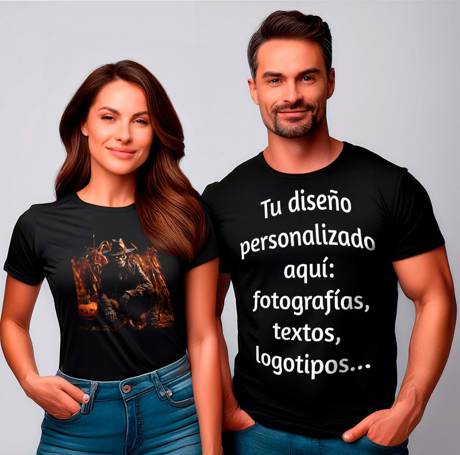 Tres Camisetas negras personalizadas