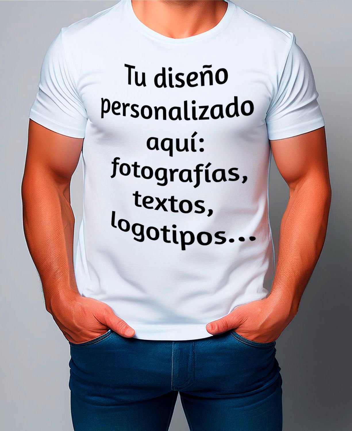 Cinco Camisetas blancas personalizadas