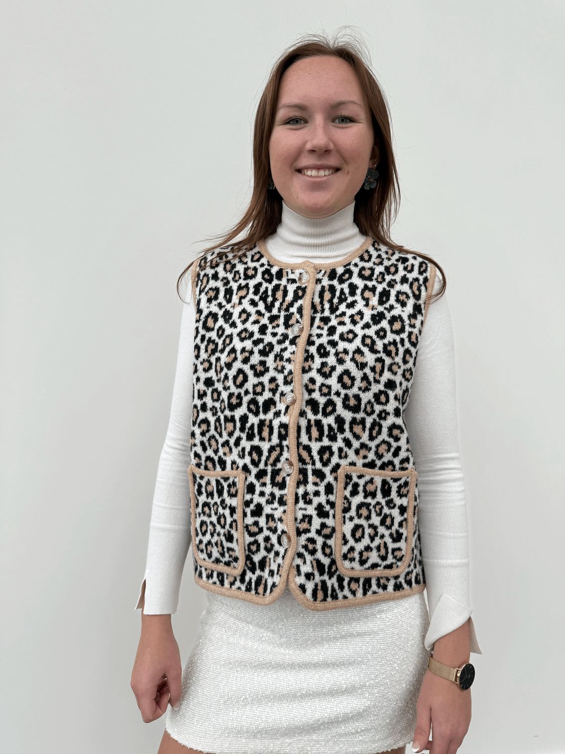 GILET LUIPAARD BEIGE ONE SIZE SALE