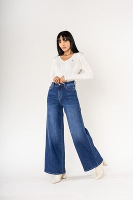 JEANS WIDE LIGE DONKERBLAUW