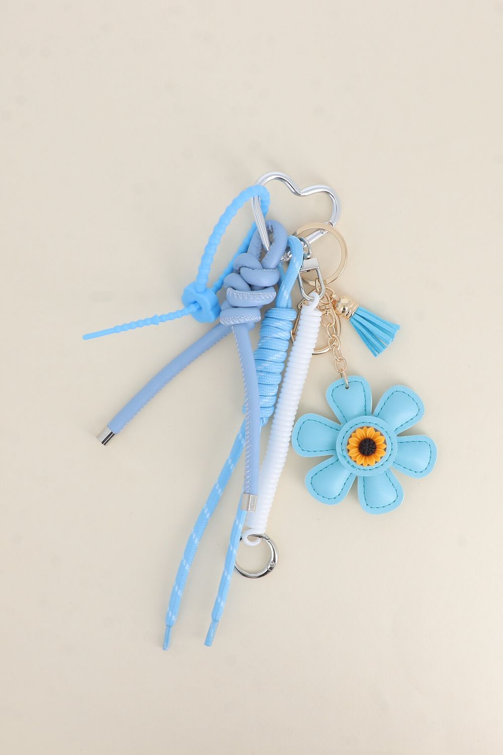 SLEUTELHANGER-BAG CHARMS BLOEM BLAUW