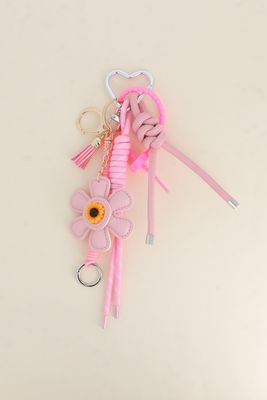 SLEUTELHANGER-BAG CHARMS BLOEM ROZE