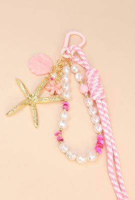 SLEUTELHANGER- BAG CHARMS ZEESTER LICHT ROZE