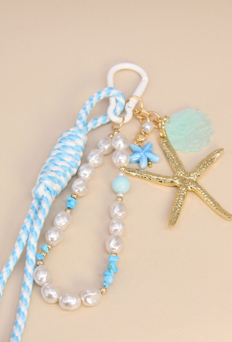 SLEUTELHANGER- BAG CHARMS ZEESTER BLAUW