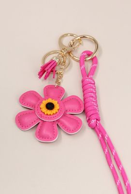 SLEUTELHANGER-BAG CHARMS BLOEM DONKER ROZE