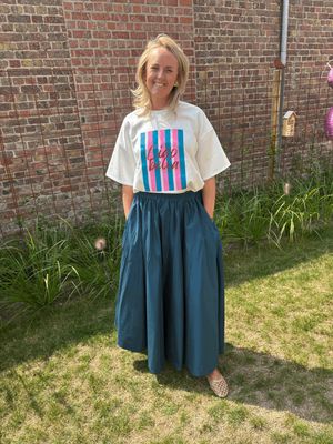 LANGE ROK MET ZAKKEN BLUE CANARD