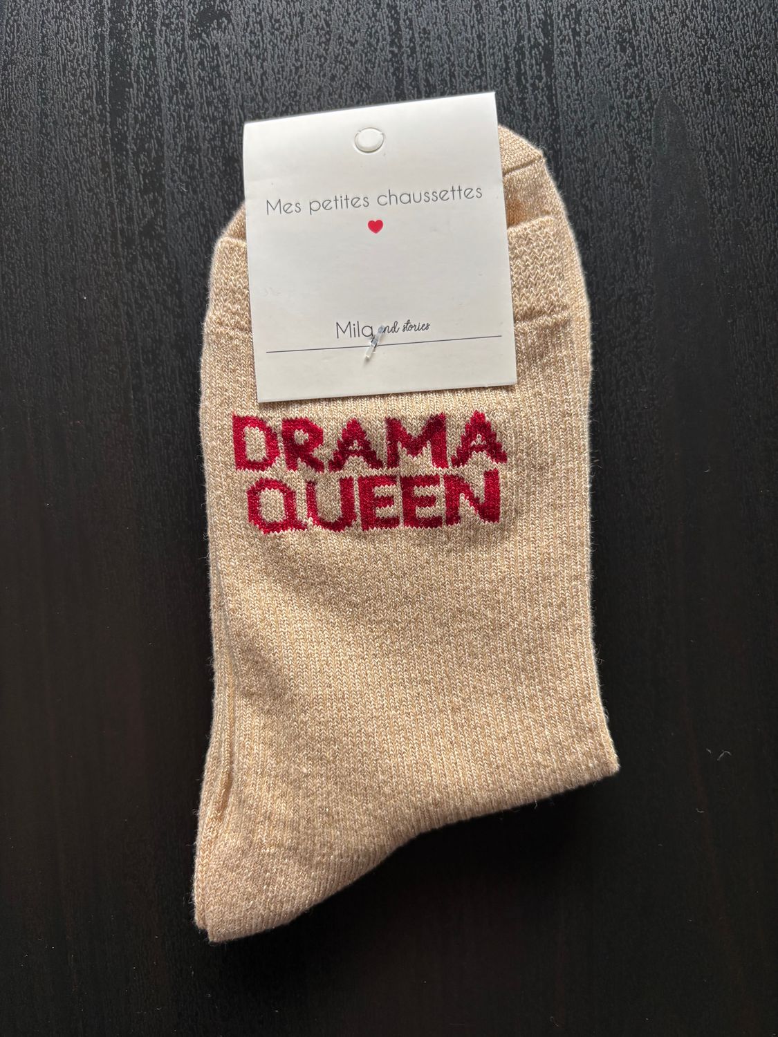 GLITTER KOUSEN BEIGE ‘ DRAMA QUEEN’