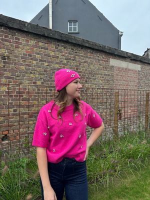 TRUI MET KORTE MOUW FUSHIA