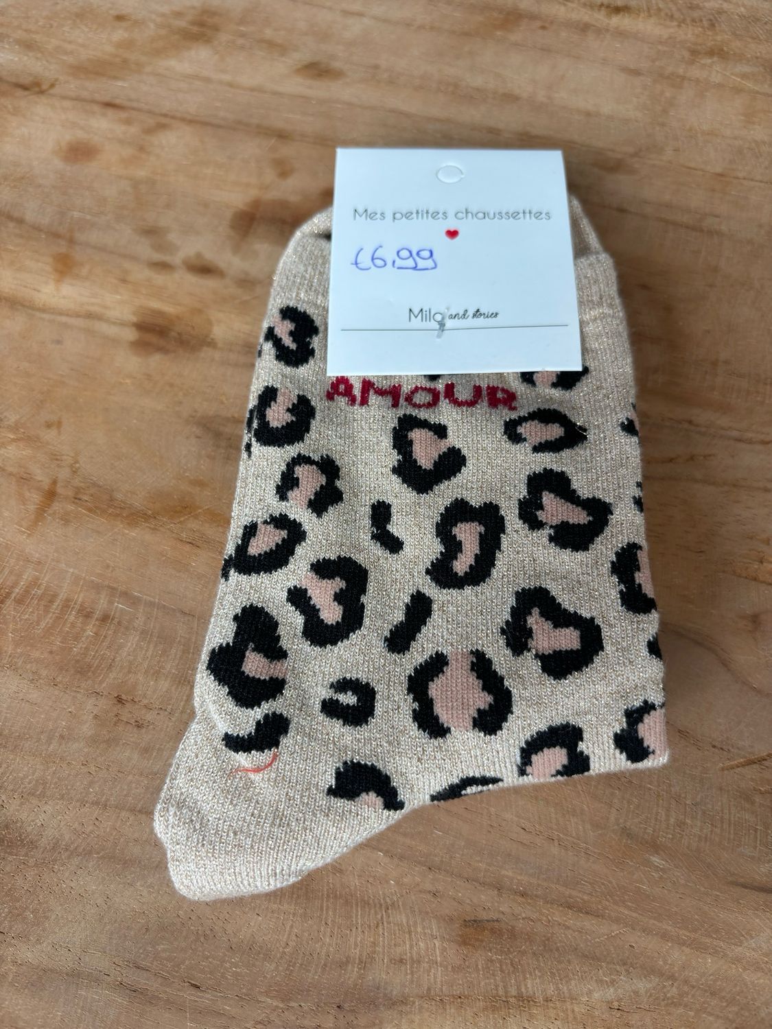 GLITTER KOUSEN AMOUR BEIGE/ZWART