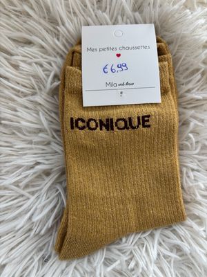 GLITTER KOUSEN GEEL ‘ICONIQUE’