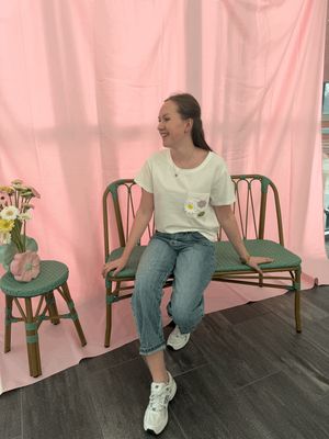 GEBORDUURD T-SHIRT WIT