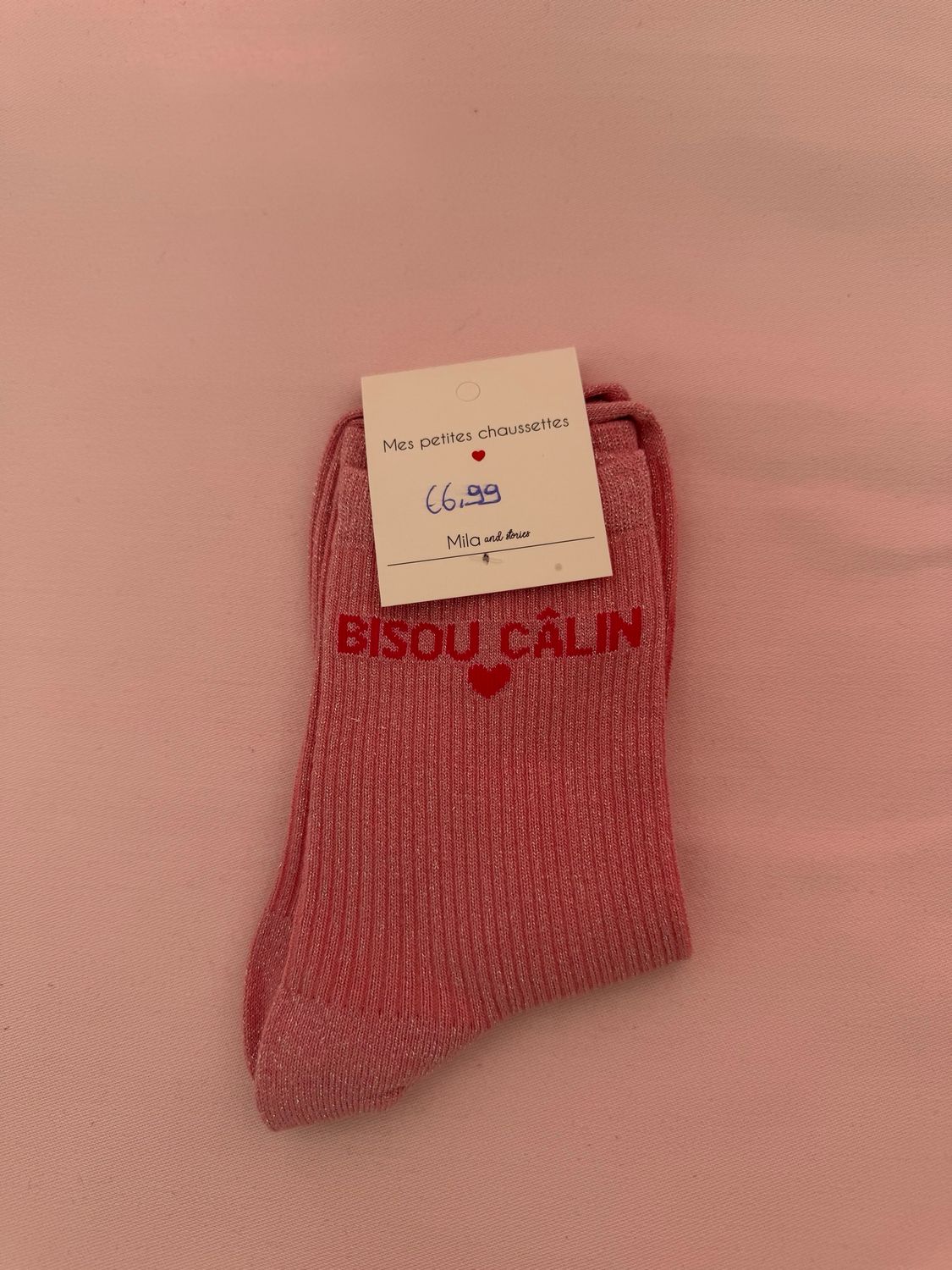 GLITTER KOUSEN ROZE ‘BISOU CÂLIN’